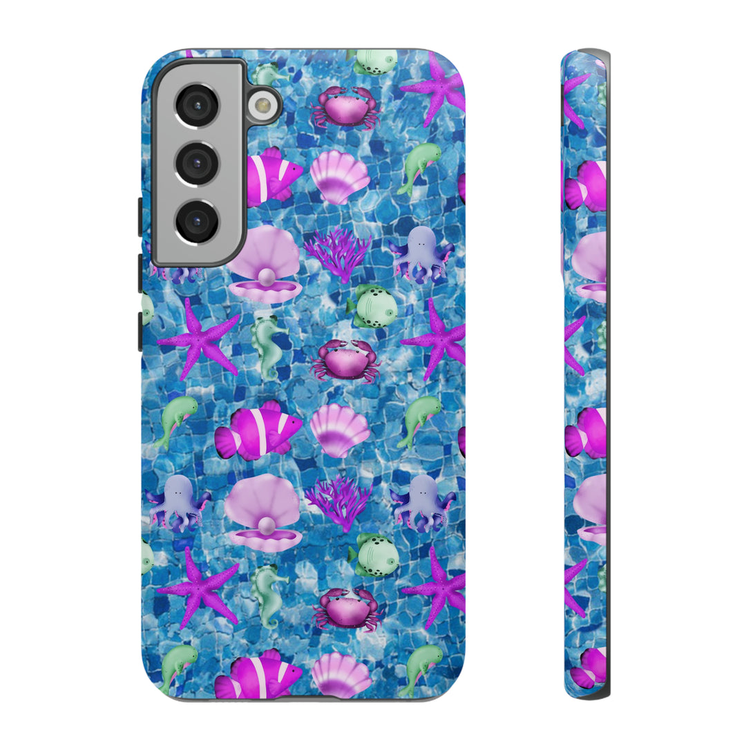 Cute Samsung Phone Case | Aesthetic Samsung Phone Case | Galaxy S23, S22, S21, S20 | Blue Pink Under The Sea, Protective Phone Case - Studio40ParkLane