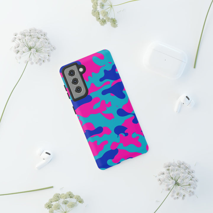 Cute Samsung Phone Case | Aesthetic Samsung Phone Case | Galaxy S23, S22, S21, S20 | Blue Pink Camouflage, Protective Phone Case - Studio40ParkLane
