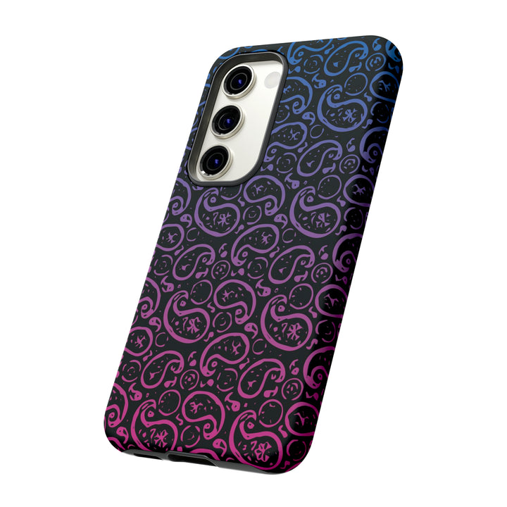 Cool Phone Case | Aesthetic Phone Case | Paisley Blue Pink Black | For Samsung Galaxy S23, S22, S21, S20 | Luxury Double Layer | Cute - Studio40ParkLane