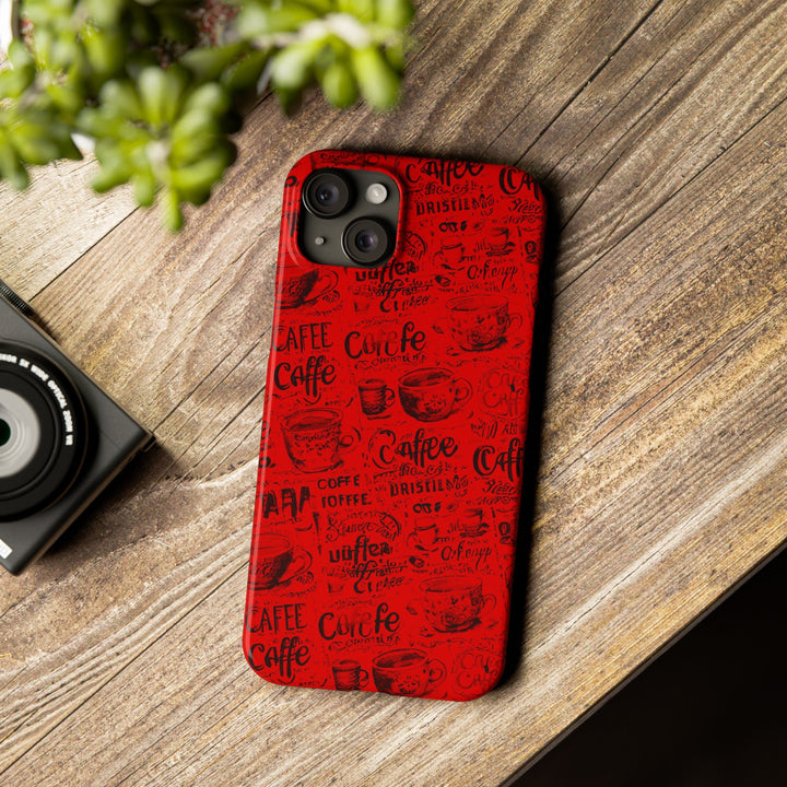 Slim Cute Phone Cases for Iphone - | iPhone 15 Case | iPhone 15 Pro Max Case, Iphone 14 Case, Iphone 14 Pro Max, Iphone 13, Red Black Coffee - Studio40ParkLane