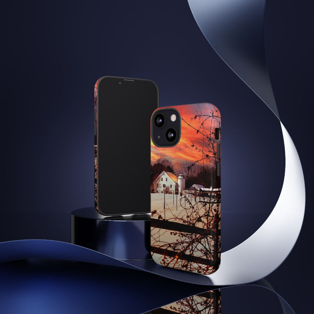 Impact Resistant, Winter Sunset Cute Phone Cases for Samsung S24, S23, S22, S21, IPhone 15 pro Iphone 14 pro Iphone 13 IPhone 12 Iphone 11 - Studio40ParkLane
