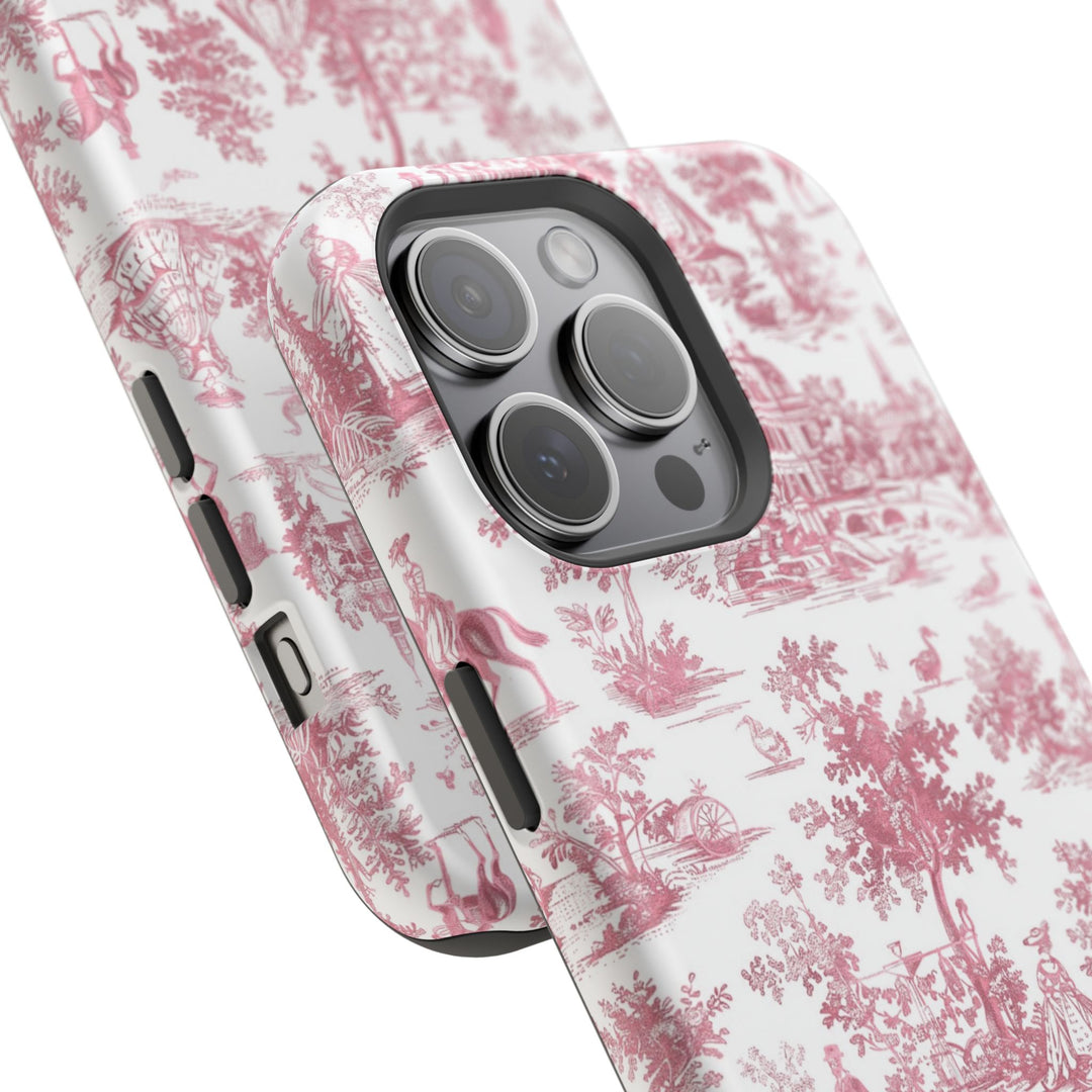 French Pink Toile Magsafe Cute Phone Case for Iphone Gift for Her, iPhone 16 Case | iPhone 15 Pro Max Case, Iphone 14, Iphone 14 Pro Max, Iphone 13, Iphone 12 - Studio40ParkLane