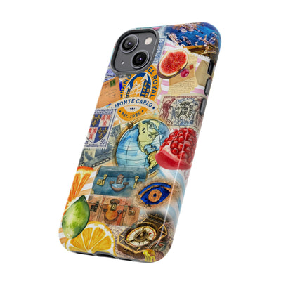 Cute European Summer Collage Phone Case, for IPhone 16 Case | Iphone 15, Iphone 14, IPhone 13 Case, 11 8 7, Samsung Galaxy S24, S23, S22, S21 Extra Protective