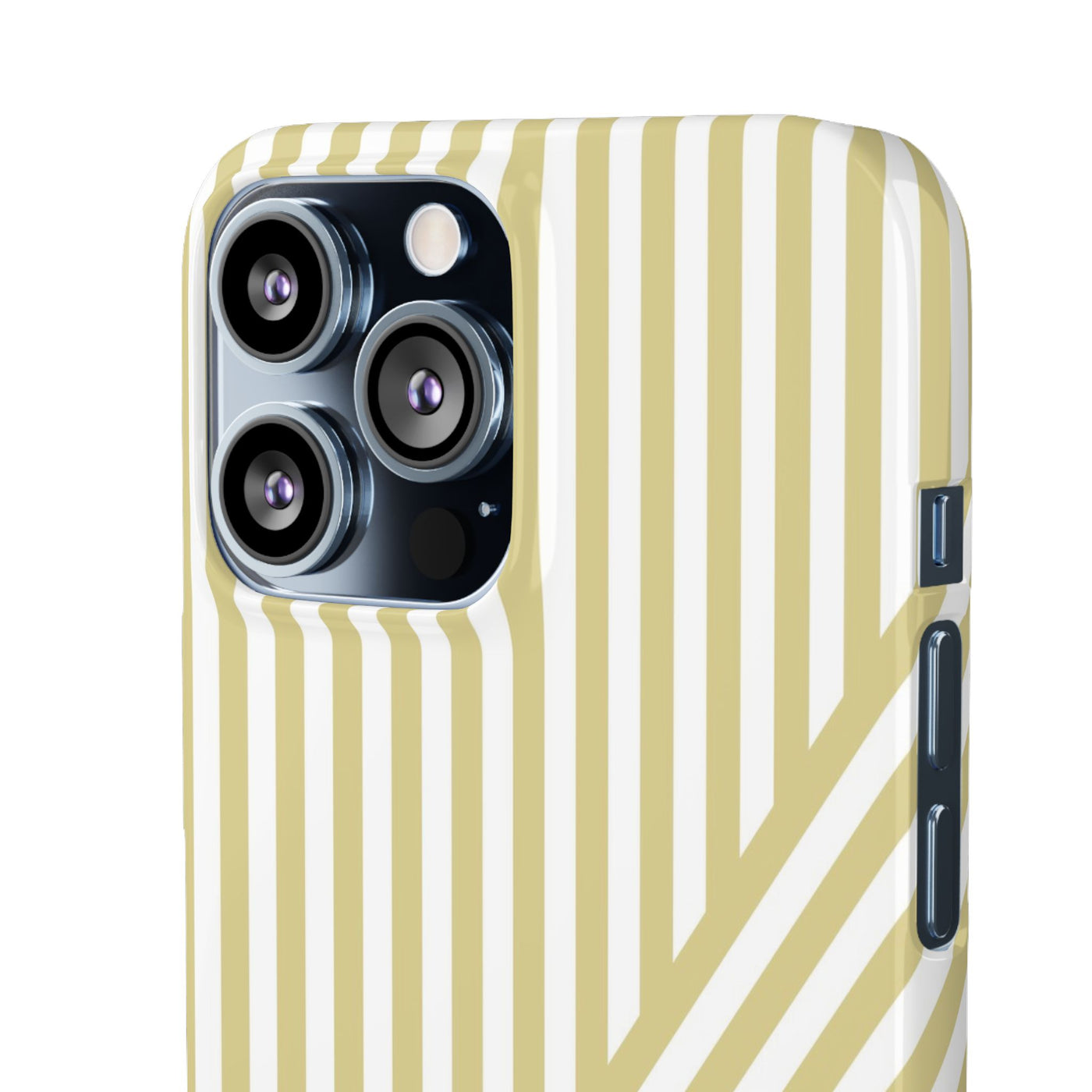 Aesthetic Yellow Beige Stripes Cute Phone Case Sleek Snap - For iPhone 17 Pro Max iPhone 16 Pro iPhone 15 Iphone 14 Plus 13 Pro 12 11 10 Gift