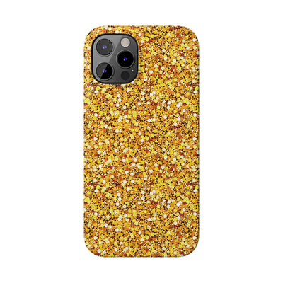 Slim Muted Gold Play on Faux Glitter Effect Cute Phone Cases for Iphone 16 Pro Max | iPhone 15 Case | iPhone 15 Pro Max Case, Iphone 14, Iphone 14 Pro Max, Iphone 13 12 11 8 7