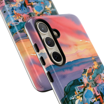 Impact Resistant, Greek Sunset, Cute Phone Cases for Samsung S24, S23, S22, S21, IPhone 15 pro Iphone 14 pro Iphone 13 IPhone 12 Iphone 11