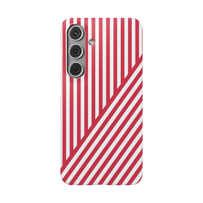 Aesthetic Winterberry Red Stripes Cute Phone Case Sleek Snap - For iPhone 17 Pro Max iPhone 16 Pro iPhone 15 Iphone 14 Plus 13 Pro 12 11 10 Gift - Studio40ParkLane