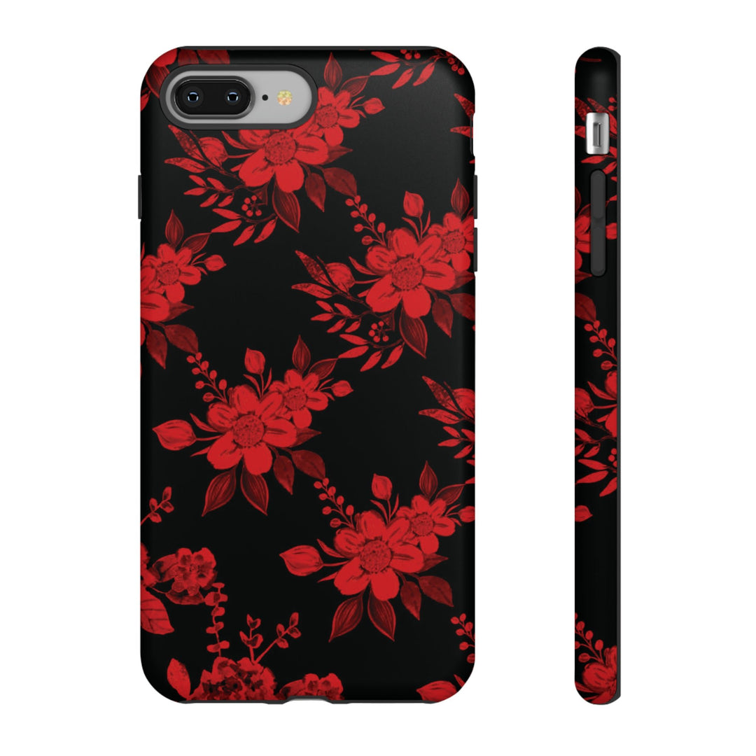 Cute IPhone Case | Red Black Flowers, iPhone 15 Case | iPhone 15 Pro Case, Iphone 14 Case, Iphone 14 Pro Max Case, Protective Iphone Case - Studio40ParkLane