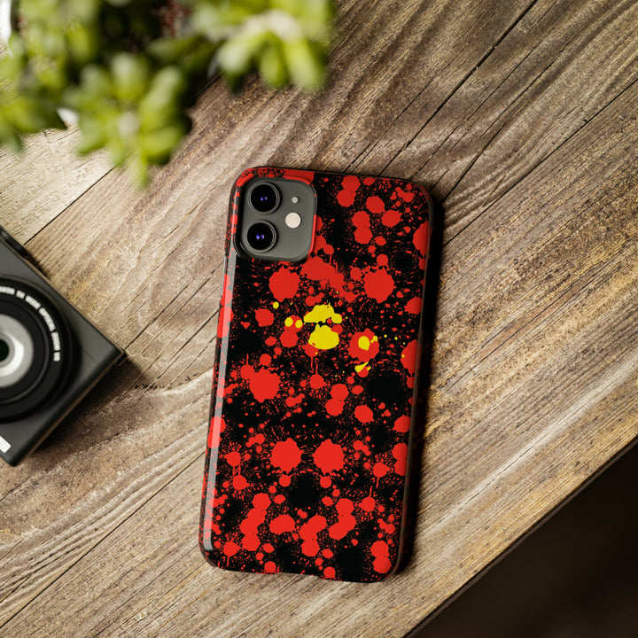 Slim Cute Phone Cases for Iphone - | iPhone 15 Case | iPhone 15 Pro Max Case, Iphone 14 Case, Iphone 14 Pro Max, Iphone 13, Red Yellow Paint Splash - Studio40ParkLane