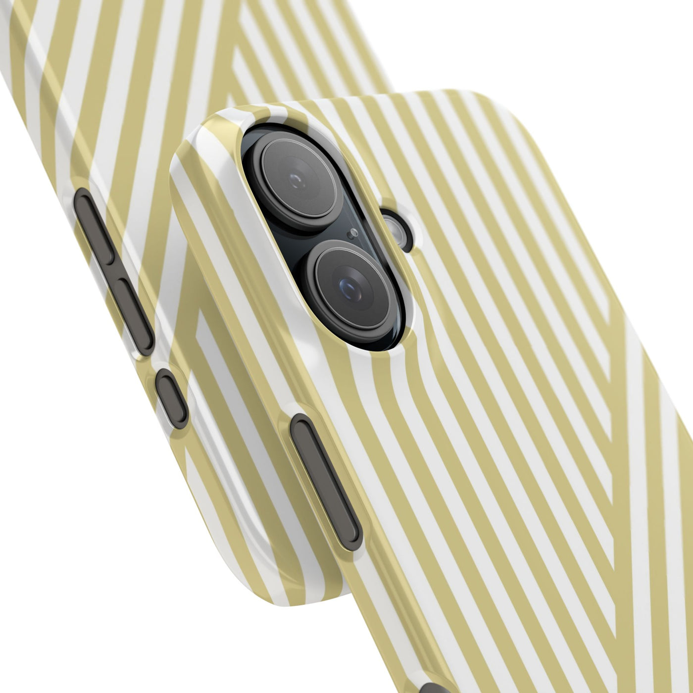 Aesthetic Yellow Beige Stripes Cute Phone Case Sleek Snap - For iPhone 17 Pro Max iPhone 16 Pro iPhone 15 Iphone 14 Plus 13 Pro 12 11 10 Gift