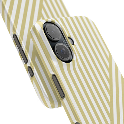 Aesthetic Yellow Beige Stripes Cute Phone Case Sleek Snap - For iPhone 17 Pro Max iPhone 16 Pro iPhone 15 Iphone 14 Plus 13 Pro 12 11 10 Gift