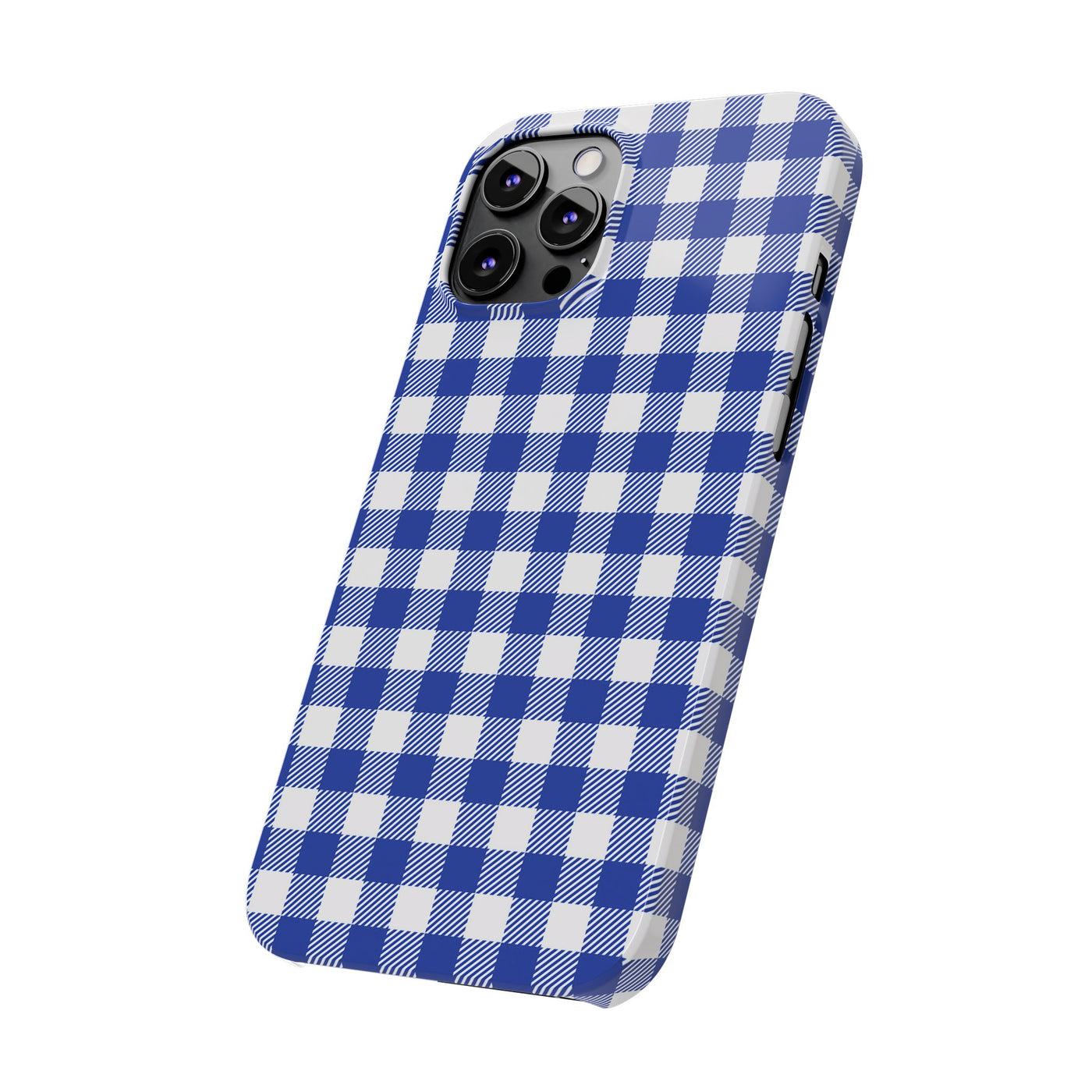 Slim Blue Gingham Gift for Her Cute Phone Cases for Iphone 16 Pro Max | iPhone 15 Case | iPhone 15 Pro Max Case, Iphone 14, 13, 12, 11, 10, 8, 7