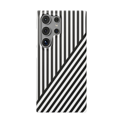 Aesthetic Black White Stripes Cute Phone Case Sleek Snap - For iPhone 17 Pro Max iPhone 16 Pro iPhone 15 Iphone 14 Plus 13 Pro 12 11 10 Gift - Studio40ParkLane
