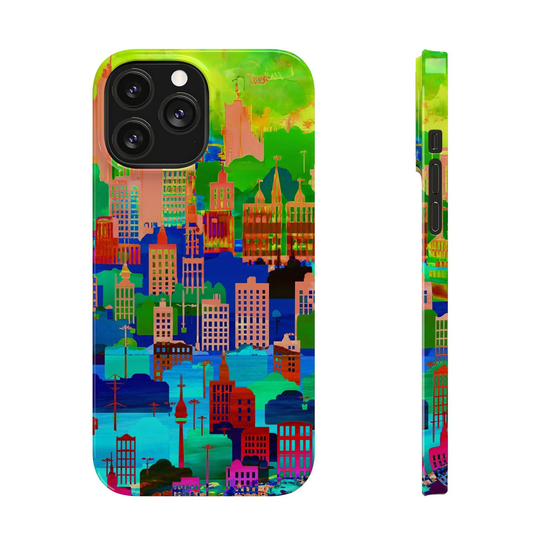 Slim Cute Phone Cases for Iphone - | iPhone 15 Case | iPhone 15 Pro Max Case, Iphone 14 Case, Iphone 14 Pro Max, Iphone 13, Summer City Skyline - Studio40ParkLane