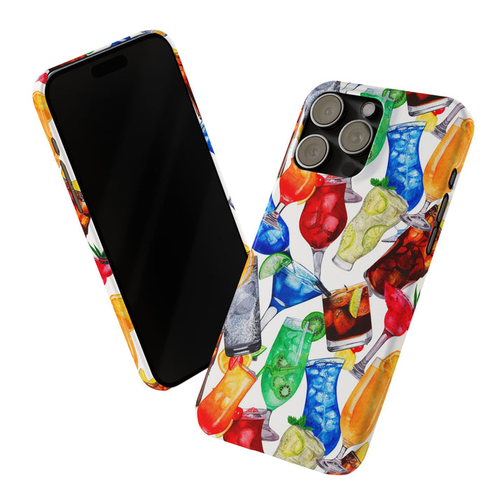 Slim Cute Phone Cases for Iphone - | iPhone 15 Case | iPhone 15 Pro Max Case, Iphone 14 Case, Iphone 14 Pro Max, Iphone 13, Summer Fruit Cocktail - Studio40ParkLane