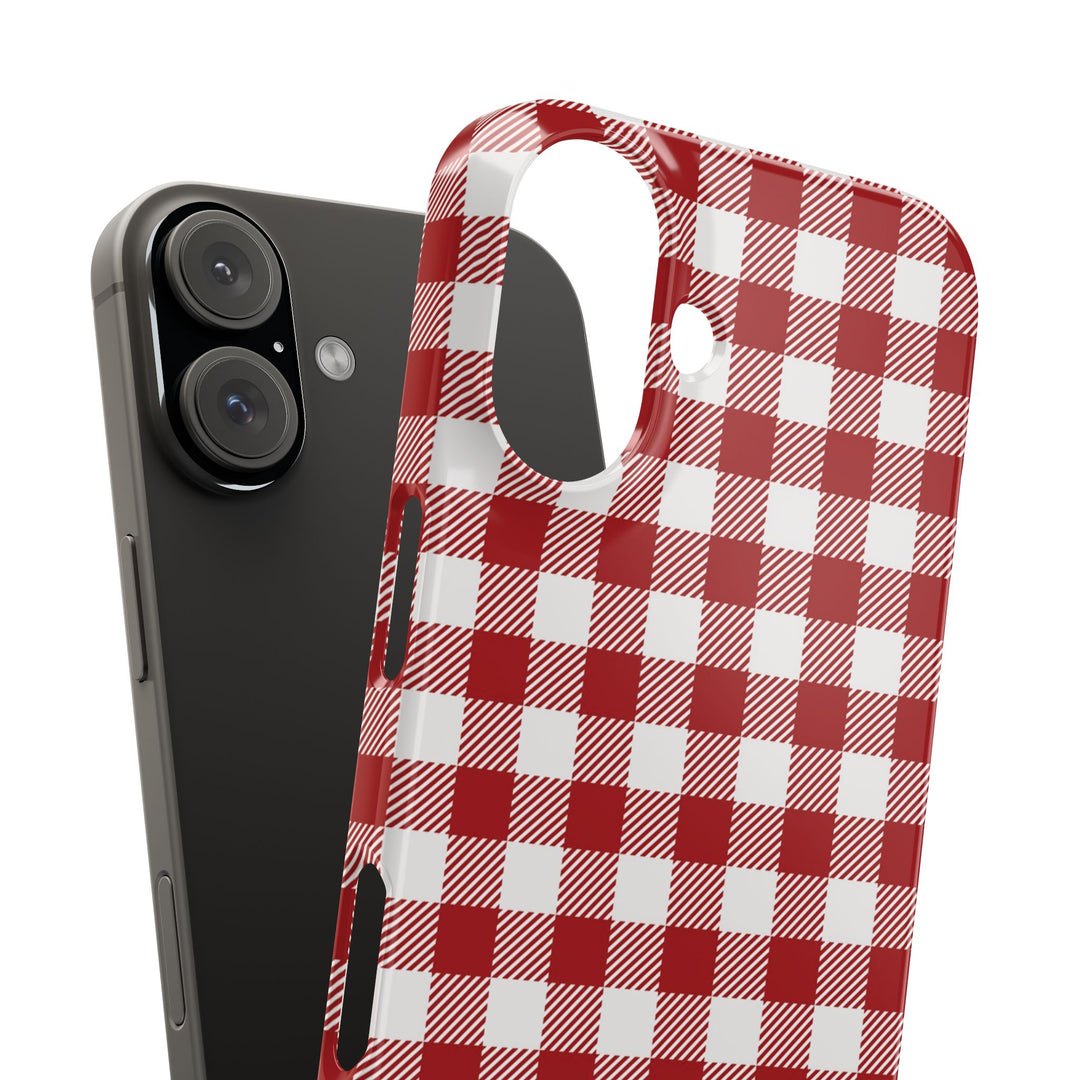 Slim Red Gingham Gift for Her Cute Phone Cases for Iphone 16 Pro Max | iPhone 15 Case | iPhone 15 Pro Max Case, Iphone 14, 13, 12, 11, 10, 8, 7 - Studio40ParkLane