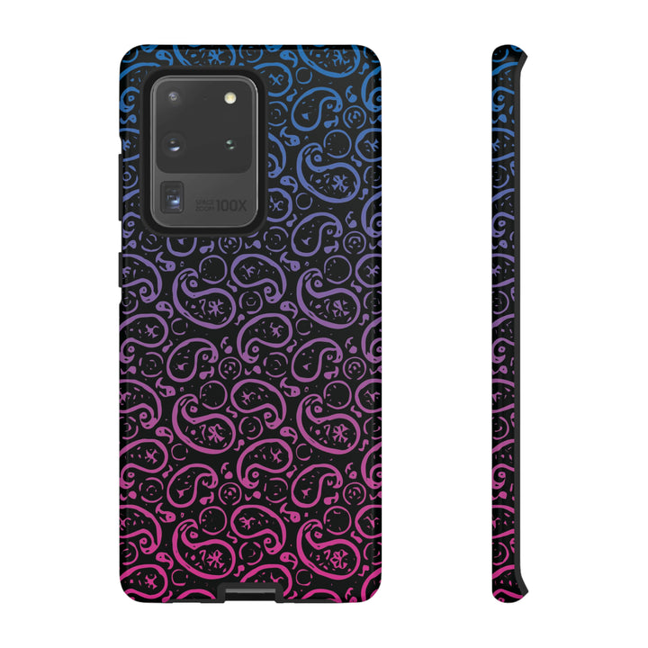 Cool Phone Case | Aesthetic Phone Case | Paisley Blue Pink Black | For Samsung Galaxy S23, S22, S21, S20 | Luxury Double Layer | Cute - Studio40ParkLane