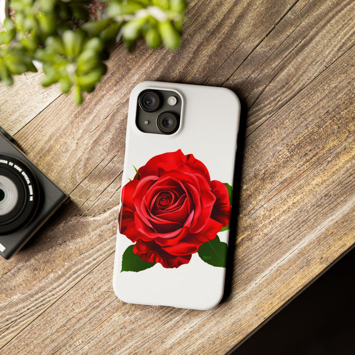 Slim Red Rose Flowers Gift for Her Cute Phone Cases for Iphone 16 Pro Max | iPhone 15 Case | iPhone 15 Pro Max Case, Iphone 14, Iphone 14 Pro Max, Iphone 13 12 11 8 7 - Studio40ParkLane