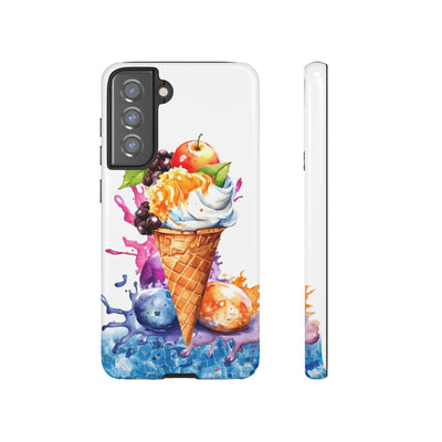 Impact Resistant, Summer Ice Cream Cone, Cute Phone Cases for Samsung S24, S23, S22, S21, IPhone 15 pro Iphone 14 pro Iphone 13 IPhone 12 Iphone 11