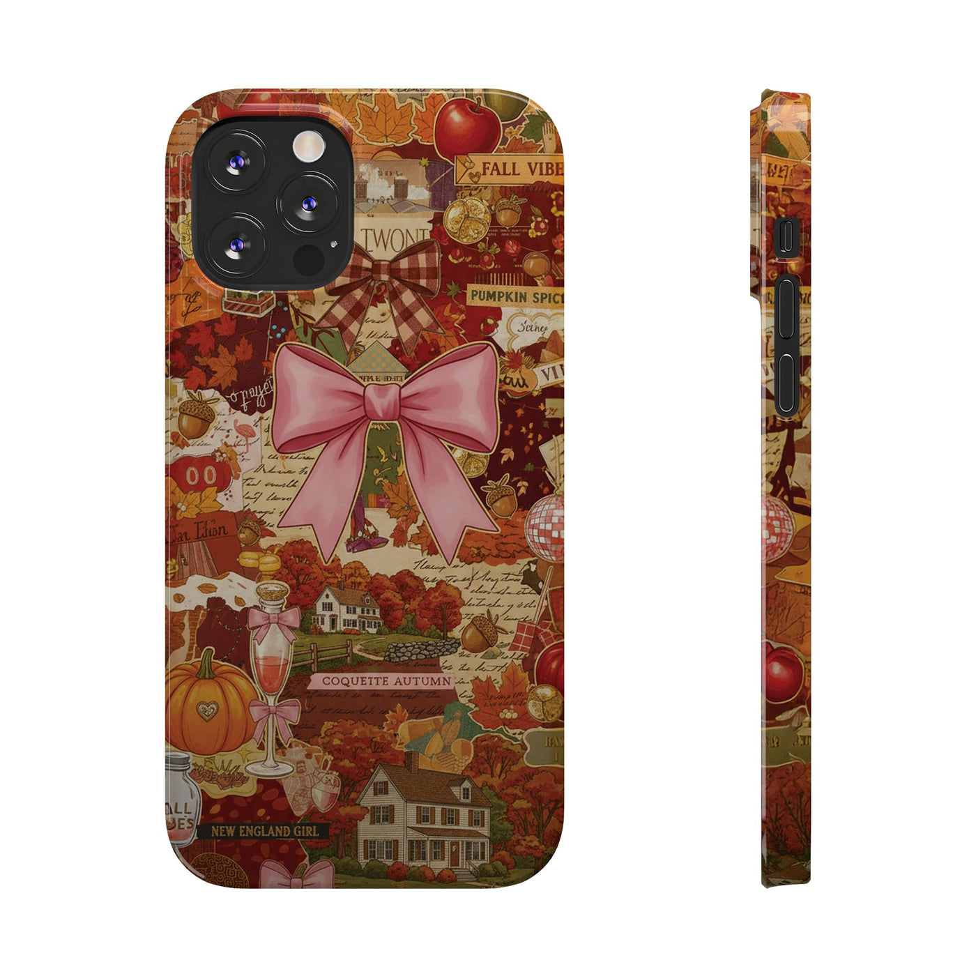 New England fall Coquette Collage Cute Phone Case for Iphone 16 - | iPhone 15 Pro Max Case | iPhone 14 Case Iphone 13 12 11 10 9 8 7 X XS - Studio40ParkLane