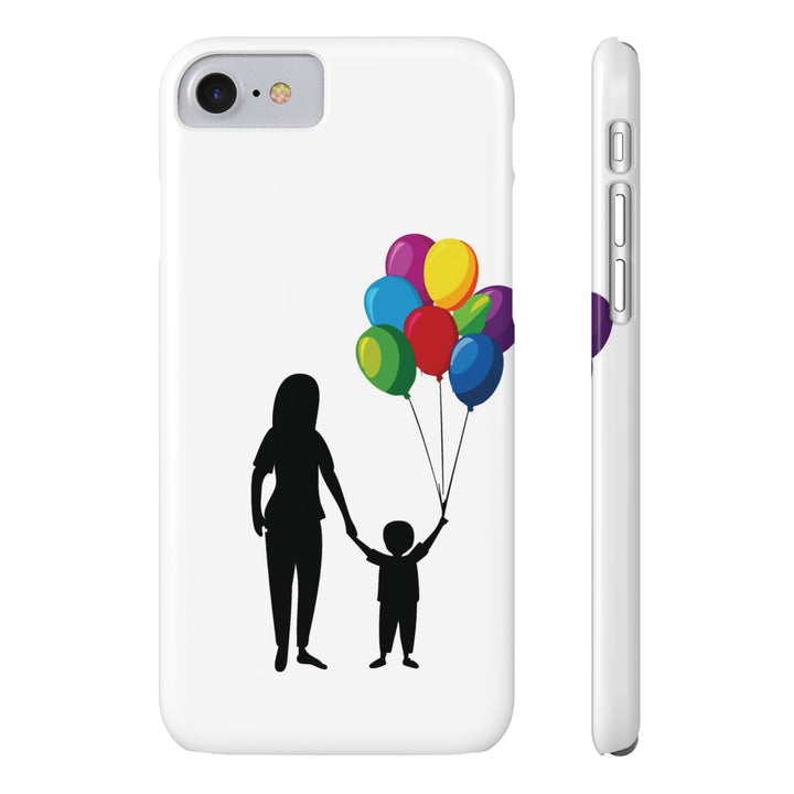 Slim Mother Child Balloons Gift for Her Cute Phone Cases for Iphone 16 Pro Max | iPhone 15 Case | iPhone 15 Pro Max Case, Iphone 14, 13, 12, 11, 10, 8, 7 - Studio40ParkLane