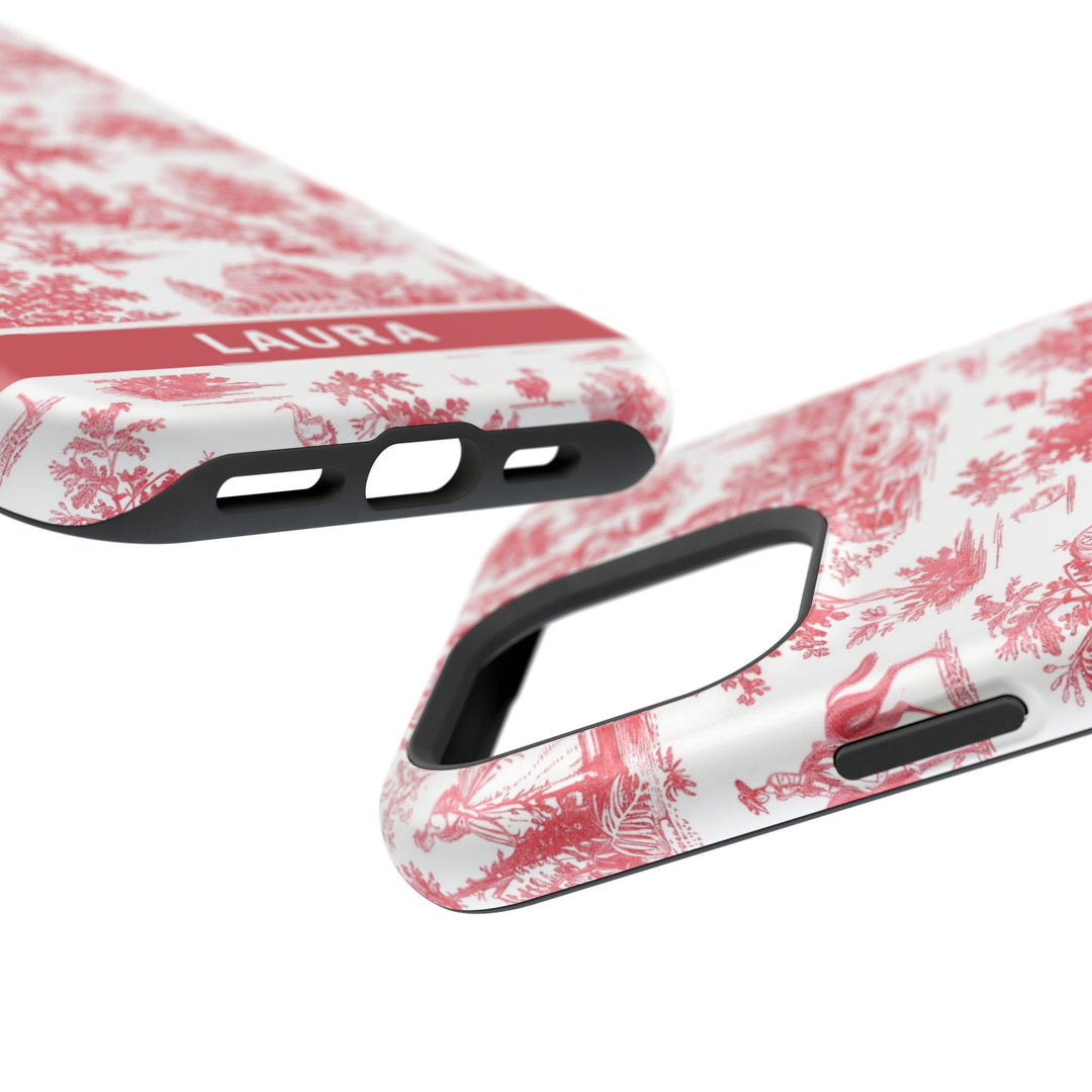 Magsafe French Toile Personalized Initial Custom Gift for Her Cute Phone Cases for Iphone 16 Pro Max | iPhone 15 Case | iPhone 15 Pro Max Case, Iphone 14, 13, 12, 11, 10, 8, 7 - Studio40ParkLane