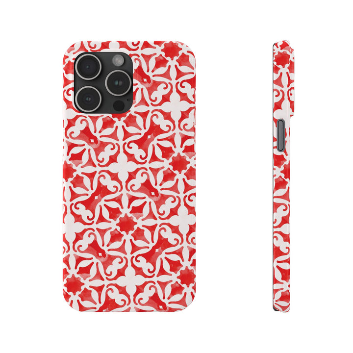 Slim Red Mosaic Gift for Her Cute Phone Cases for Iphone 16 Case | iPhone 15 Case | iPhone 15 Pro Max Case, Iphone 14, Iphone 14 Pro Max, Iphone 13, 12, 11, 10, 8,7 - Studio40ParkLane