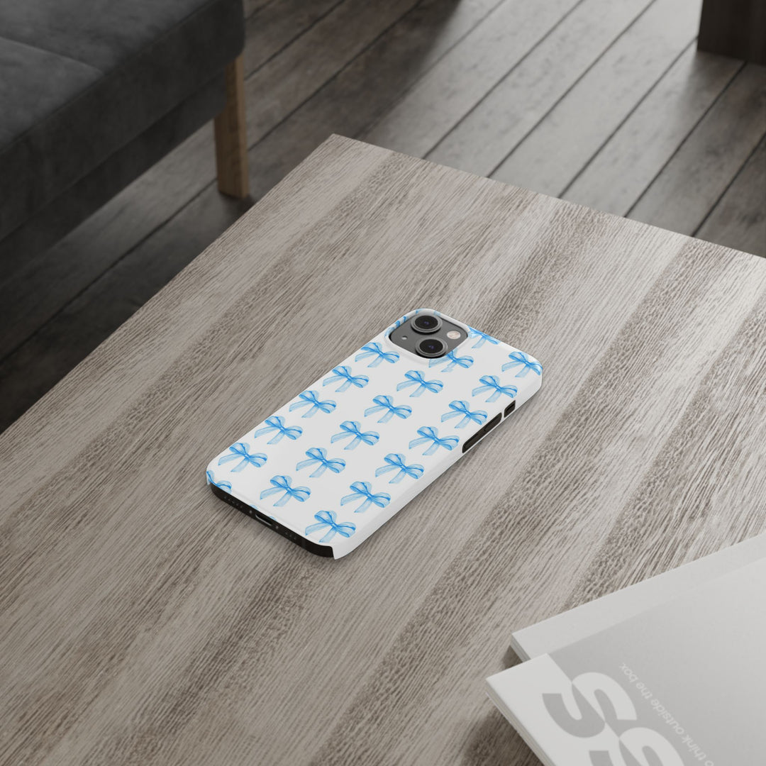 Slim Blue Bows Cute Phone Cases for Iphone 16 Pro Max | iPhone 15 Case | iPhone 15 Pro Max Case, Iphone 14, Iphone 14 Pro Max, Iphone 13 12 11 8 7 - Studio40ParkLane