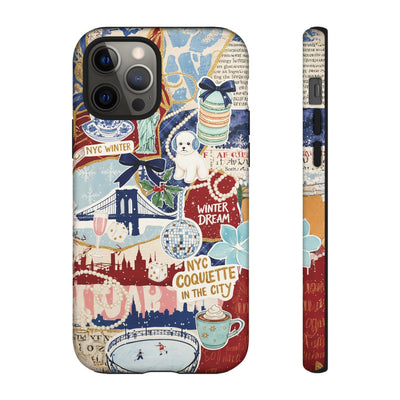 New York Winter Coquette Collage Tough Premium Phone Case - For iPhone 17 Pro Max iPhone 16 Pro iPhone 15 Iphone 14 Plus 13 Pro 12 11 10 XR
