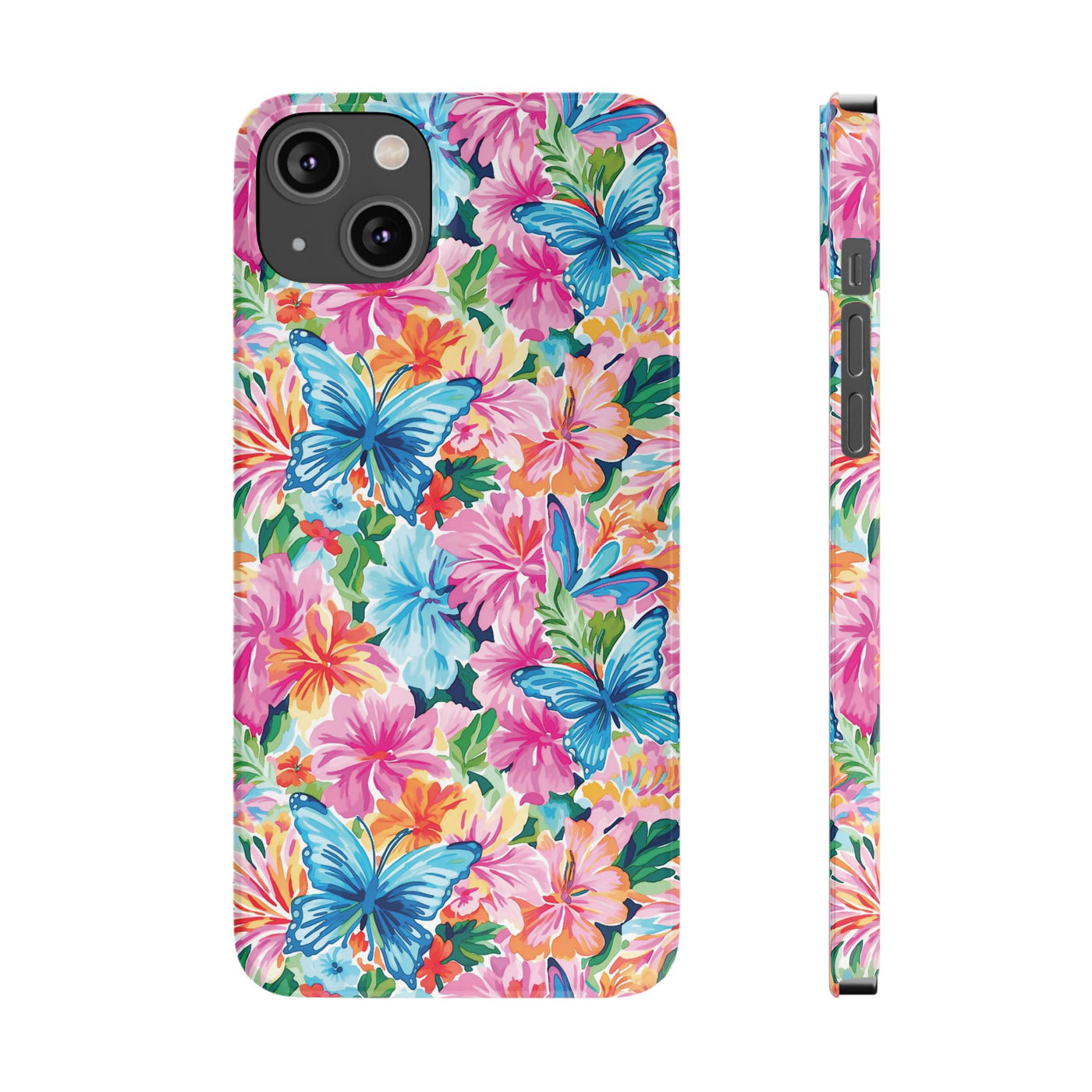 Slim Butterflies Flowers Gift for Her Cute Phone Cases for Iphone 16 Pro Max | iPhone 15 Case | iPhone 15 Pro Max Case, Iphone 14, 13, 12, 11, 10, 8, 7