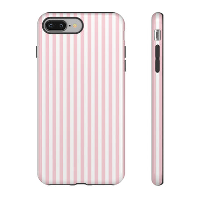 Tough Premium Sweet Pink Stripes Phone Case Gift for Her - For Apple iPhone 16 Pro Max 16e iPhone 15 Pro iPhone Iphone 14 Plus 13 Pro 12 SE XR - Studio40ParkLane