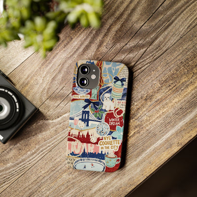 Slim New York Winter Coquette Collage Cute Phone Case for Iphone 16 - | iPhone 15 Pro Max Case | iPhone 14 Case Iphone 13 12 11 10 9 8 7 X - Studio40ParkLane