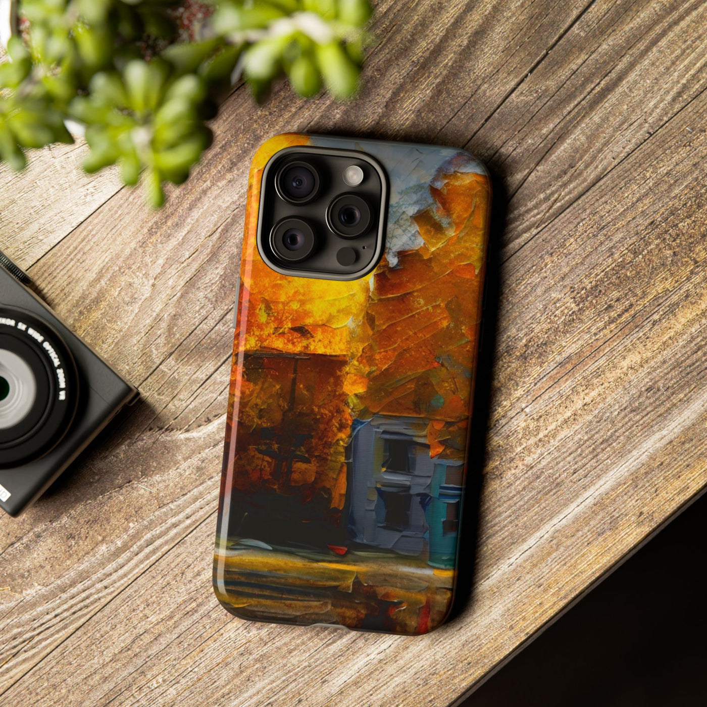 Impact Resistant, Fall Leaves Oil Painting, Cute Phone Cases for Samsung S24, S23, S22, S21, IPhone 15 pro Iphone 14 pro Iphone 13 IPhone 12 Iphone 11