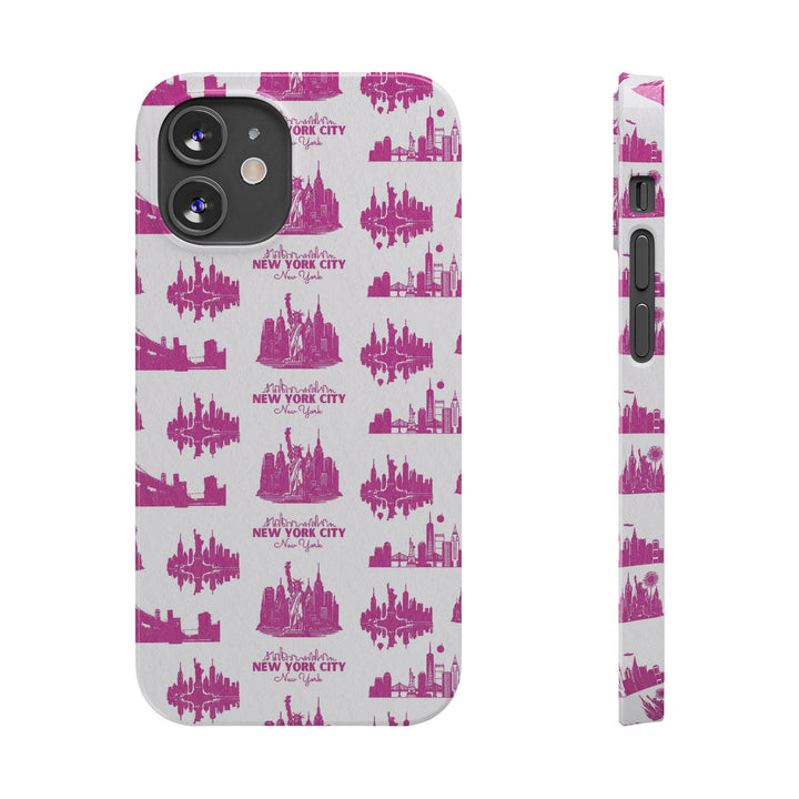 Slim New York Skyline Pink Collage Coquette Gift for Her Cute Phone Cases for Iphone 16 Pro Max | iPhone 15 Case | iPhone 15 Pro Max Case, Iphone 14, Iphone 14 Pro Max, Iphone 13 12 11 8 7 - Studio40ParkLane