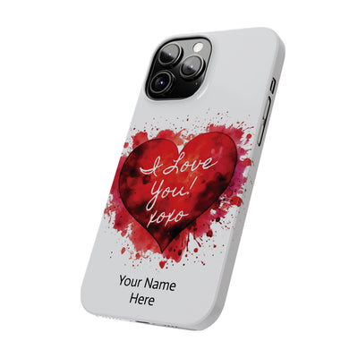 Slim Custom Personalized Valentine Love Gift for Her Cute Phone Cases for Iphone 16 Pro Max | iPhone 15 Case | iPhone 15 Pro Max Case, Iphone 14, 13, 12, 11, 10, 8, 7