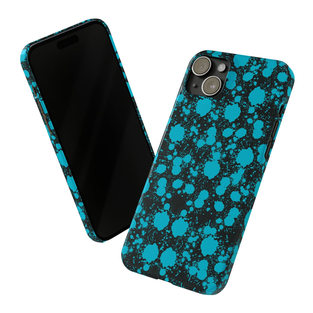 Slim Cute Phone Cases for Iphone - | iPhone 15 Case | iPhone 15 Pro Max Case, Iphone 14 Case, Iphone 14 Pro Max, Iphone 13, Blue Paint Blots Splash - Studio40ParkLane