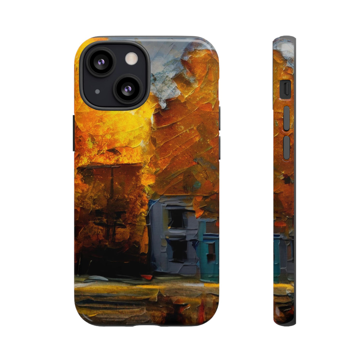 Impact Resistant, Fall Leaves Oil Painting, Cute Phone Cases for Samsung S24, S23, S22, S21, IPhone 15 pro Iphone 14 pro Iphone 13 IPhone 12 Iphone 11