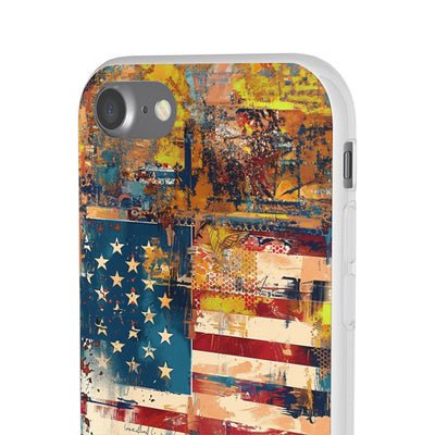 Cute Flexi Phone Cases, US Flag Abstract, Compatible with Samsung Galaxy S23, Samsung S22, Samsung S21, Samsung S20, Galaxy S20 Ultra