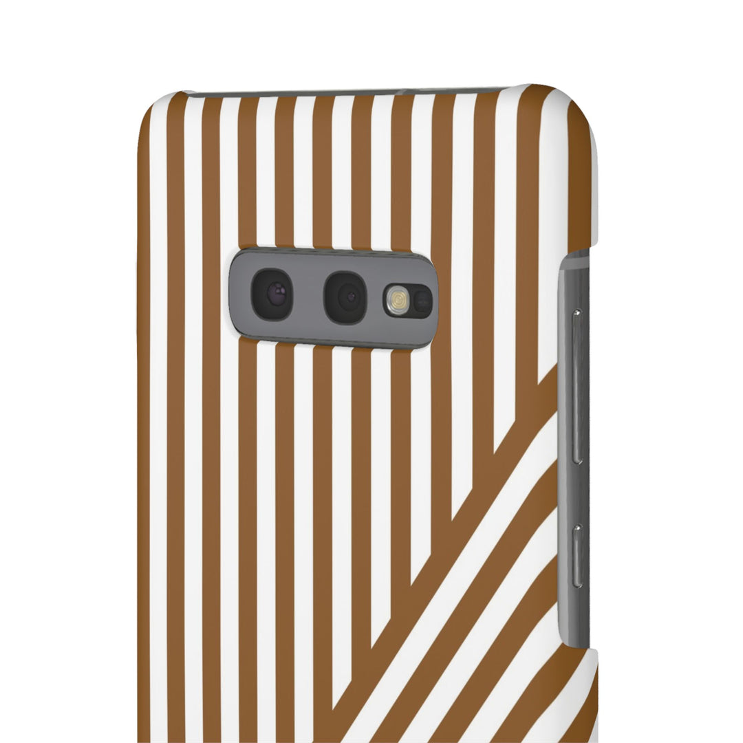 Aesthetic Mocha Brown Stripes Cute Phone Case Sleek Snap - For iPhone 17 Pro Max iPhone 16 Pro iPhone 15 Iphone 14 Plus 13 Pro 12 11 10 Gift - Studio40ParkLane