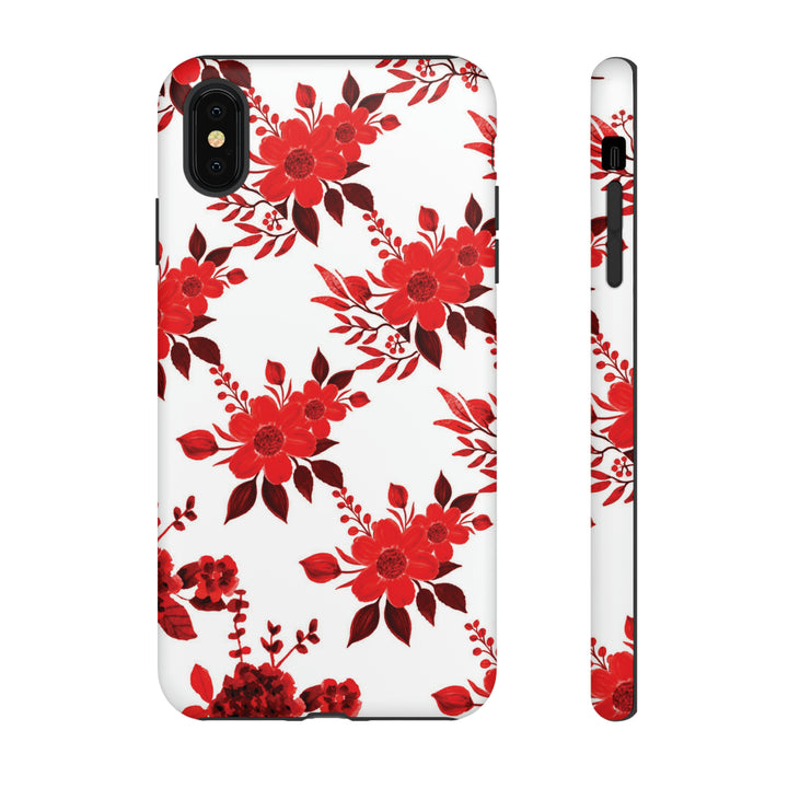 Cute IPhone Case | Red White Flowers, iPhone 15 Case | iPhone 15 Pro Case, Iphone 14 Case, Iphone 14 Pro Max Case, Protective Iphone Case - Studio40ParkLane