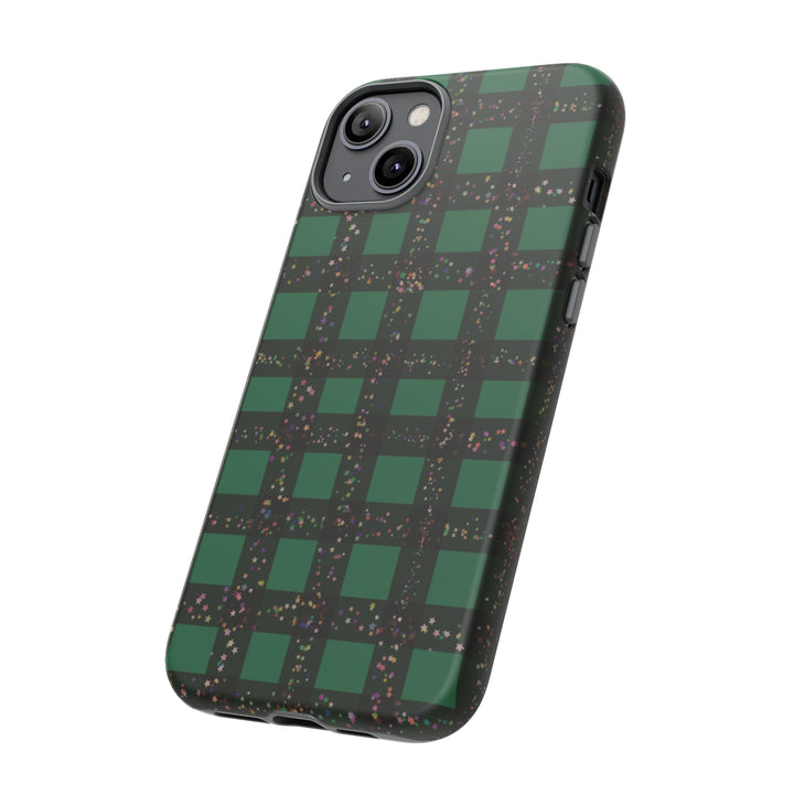 Cute IPhone Case | iPhone 15 Case | iPhone 15 Pro Max Case, Iphone 14 Case, Iphone 14 Pro Max Case IPhone Case for Art Lovers, Green Festive Plaid - Studio40ParkLane
