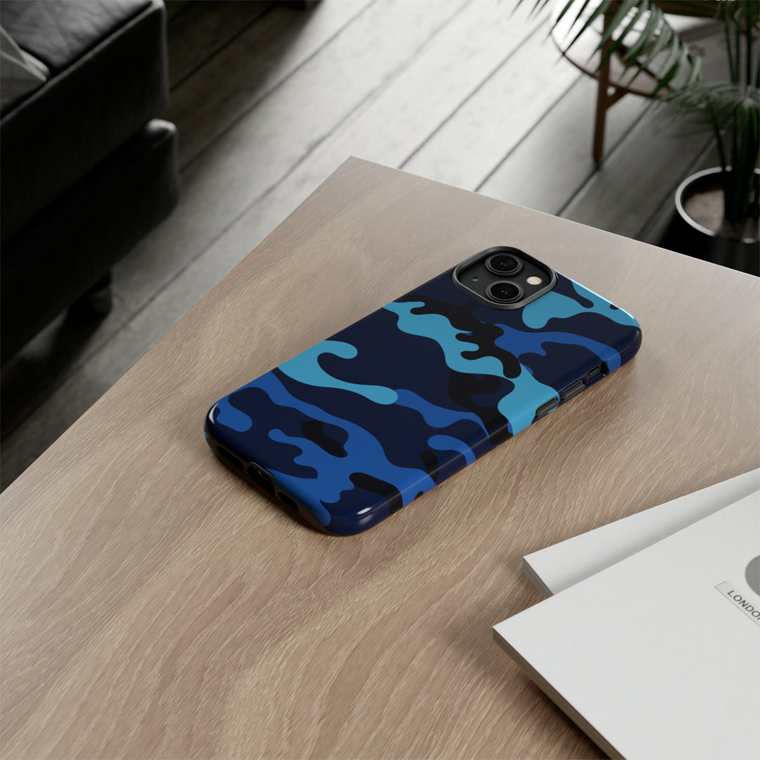 Cool Phone Case | Blue Camouflage, For iPhone 15 Case | iPhone 15 Pro Case, Iphone 14 Case, Iphone 14 Pro Max Case, Protective Iphone Case - Studio40ParkLane