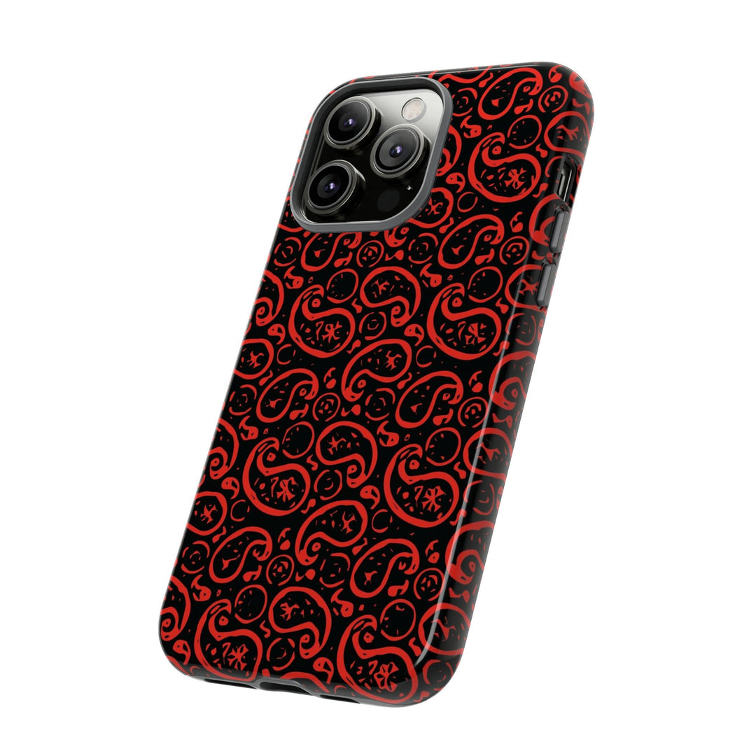 Cute IPhone Case | iPhone 15 Case | iPhone 15 Pro Max Case, Iphone 14 Case, Iphone 14 Pro Max Case IPhone Case for Art Lovers, Paisley Red - Studio40ParkLane