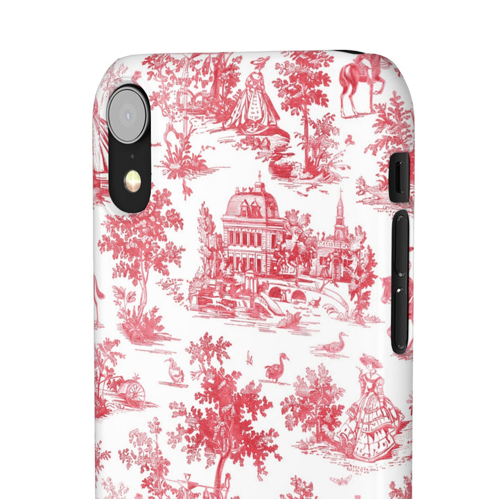 Snap French Toile Personalized Initial Custom Gift for Her Cute Phone Cases for Samsung S24, S23, S22, S21, S20, Plus and Ultra and Iphone, 16, 15, 14, 13, 12, 11. 10 - Studio40ParkLane