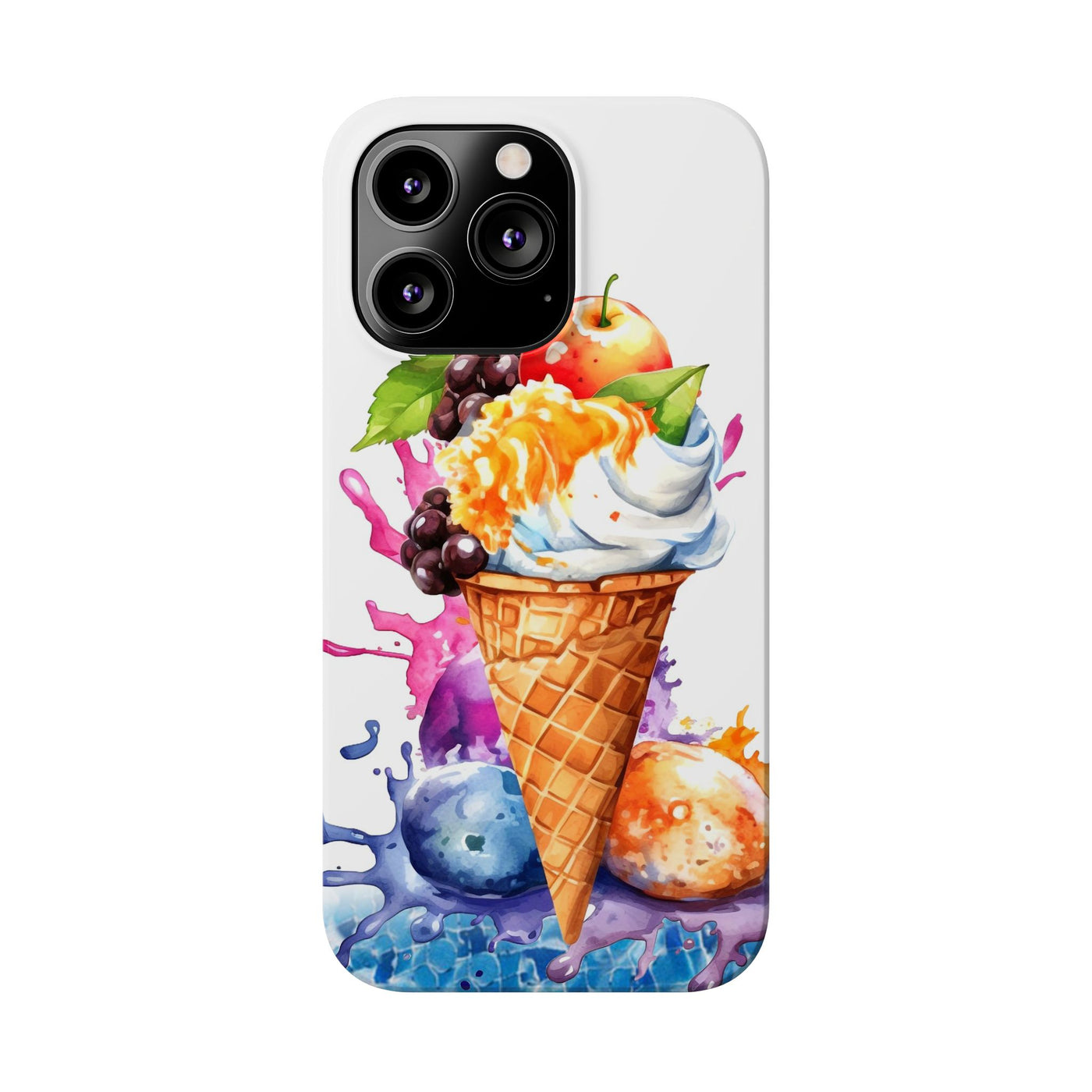 Slim Summer Ice Cream Cone Slim Cute Phone Cases for Iphone  | iPhone 15 Case | iPhone 15 Pro Max Case, Iphone 14, Iphone 14 Pro Max, Iphone 13