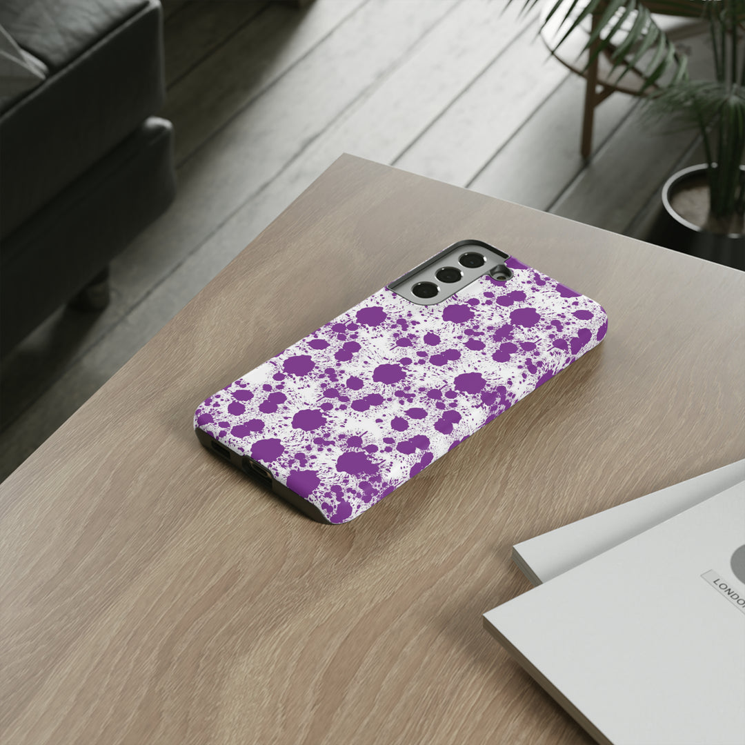 Cool Phone Case | Aesthetic Phone Case | Paint Splash Purple | For Samsung Galaxy S23, S22, S21, S20 | Luxury Double Layer | Cute - Studio40ParkLane