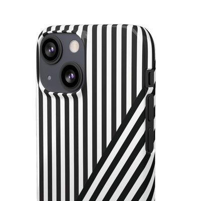 Aesthetic Black White Stripes Cute Phone Case Sleek Snap - For iPhone 17 Pro Max iPhone 16 Pro iPhone 15 Iphone 14 Plus 13 Pro 12 11 10 Gift - Studio40ParkLane