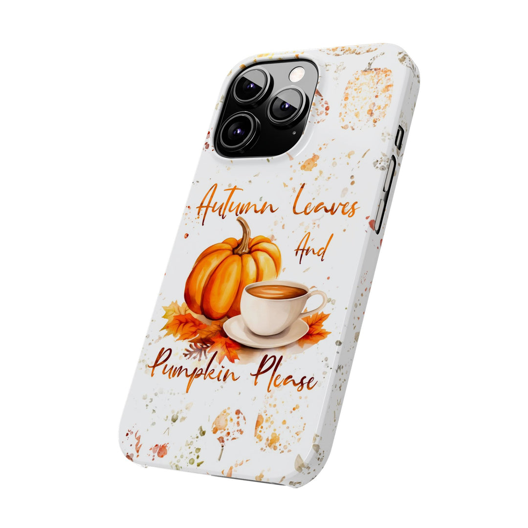 Slim Fall Leaves and Pumpkins Slim Cute Phone Cases for Iphone | iPhone 15 Case | iPhone 15 Pro Max Case, Iphone 14, Iphone 14 Pro Max, Iphone 13 - Studio40ParkLane