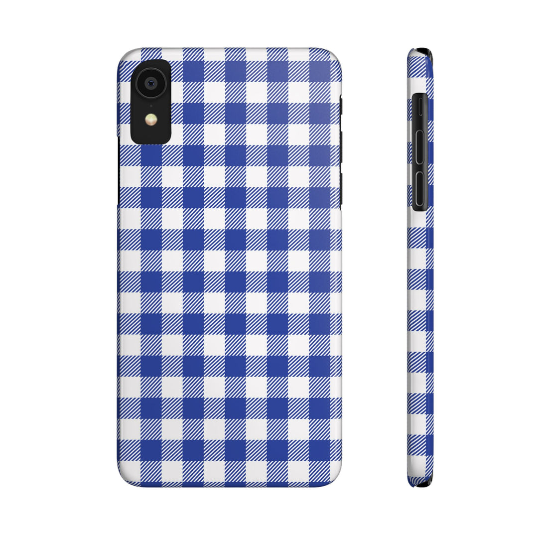 Slim Blue Gingham Gift for Her Cute Phone Cases for Iphone 16 Pro Max | iPhone 15 Case | iPhone 15 Pro Max Case, Iphone 14, 13, 12, 11, 10, 8, 7 - Studio40ParkLane