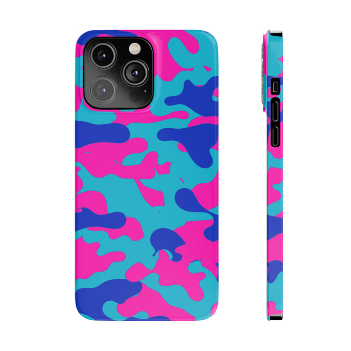 Slim Cute Phone Cases for Iphone - | iPhone 15 Case | iPhone 15 Pro Max Case, Iphone 14 Case, Iphone 14 Pro Max, Iphone 13, Blue Pink Camouflage - Studio40ParkLane